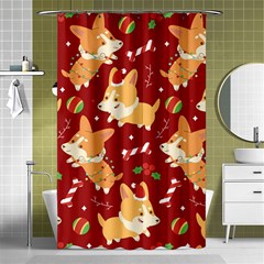 Colorful Funny Christmas Pattern Dog Puppy Shower Curtain 48  X 72  (small)  by Vaneshart