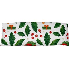 Christmas Seamless Pattern With Holly Red Gift Box Body Pillow Case (dakimakura) by Vaneshart