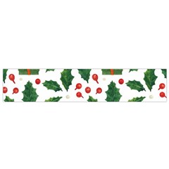 Christmas Seamless Pattern With Holly Red Gift Box Small Flano Scarf by Vaneshart