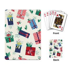 Christmas Gifts Pattern With Flowers Leaves Playing Cards Single Design (rectangle) by Vaneshart