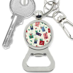 Christmas Gifts Pattern With Flowers Leaves Bottle Opener Key Chain by Vaneshart