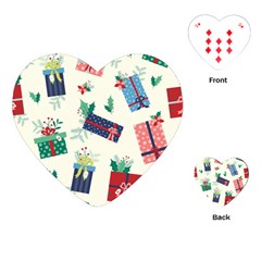 Christmas Gifts Pattern With Flowers Leaves Playing Cards Single Design (heart) by Vaneshart