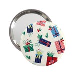 Christmas Gifts Pattern With Flowers Leaves 2.25  Handbag Mirrors Front