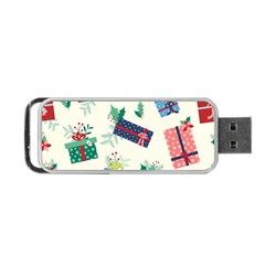 Christmas Gifts Pattern With Flowers Leaves Portable Usb Flash (two Sides) by Vaneshart