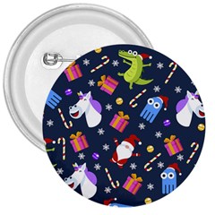 Colorful Funny Christmas Pattern 3  Buttons by Vaneshart