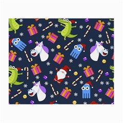 Colorful Funny Christmas Pattern Small Glasses Cloth (2 Sides) by Vaneshart