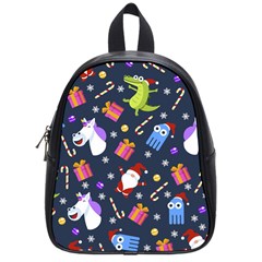 Colorful Funny Christmas Pattern School Bag (small) by Vaneshart