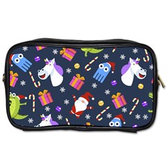 Colorful Funny Christmas Pattern Toiletries Bag (two Sides) by Vaneshart