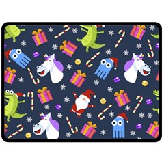 Colorful Funny Christmas Pattern Fleece Blanket (large)  by Vaneshart