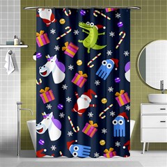 Colorful Funny Christmas Pattern Shower Curtain 48  X 72  (small)  by Vaneshart