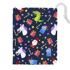 Colorful Funny Christmas Pattern Drawstring Pouch (5xl) by Vaneshart