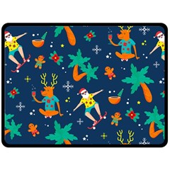 Colorful Funny Christmas Pattern Fleece Blanket (large)  by Vaneshart