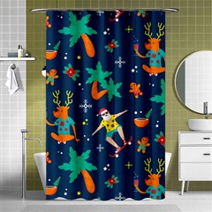 Colorful Funny Christmas Pattern Shower Curtain 48  X 72  (small)  by Vaneshart