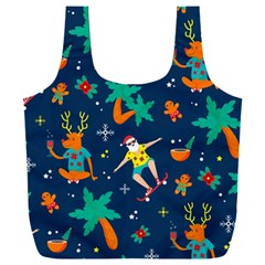 Colorful Funny Christmas Pattern Full Print Recycle Bag (xxl) by Vaneshart