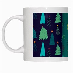 Hand Drawn Christmas Pattern Collection White Mugs by Vaneshart