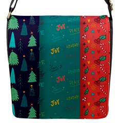 Hand Drawn Christmas Pattern Collection Flap Closure Messenger Bag (s) by Vaneshart