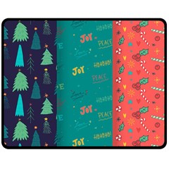 Hand Drawn Christmas Pattern Collection Double Sided Fleece Blanket (medium)  by Vaneshart