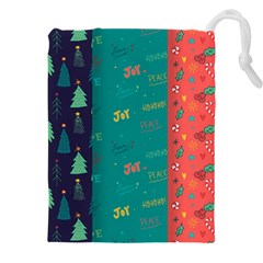 Hand Drawn Christmas Pattern Collection Drawstring Pouch (5xl) by Vaneshart