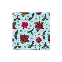 Colorful Funny Christmas Pattern Square Magnet by Vaneshart