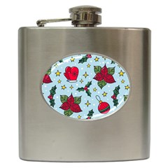 Colorful Funny Christmas Pattern Hip Flask (6 Oz) by Vaneshart