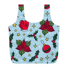 Colorful Funny Christmas Pattern Full Print Recycle Bag (l) by Vaneshart