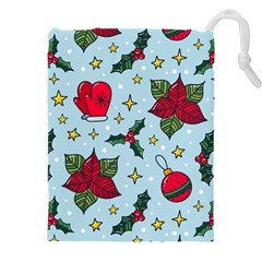 Colorful Funny Christmas Pattern Drawstring Pouch (4xl) by Vaneshart