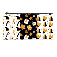 Black Golden Christmas Pattern Collection Pencil Cases by Vaneshart