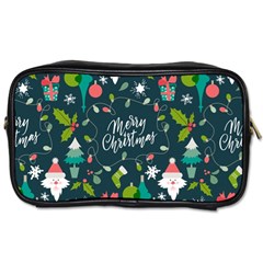 Funny Christmas Pattern Background Toiletries Bag (two Sides) by Vaneshart