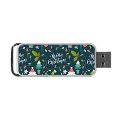 Funny Christmas Pattern Background Portable Usb Flash (one Side) by Vaneshart