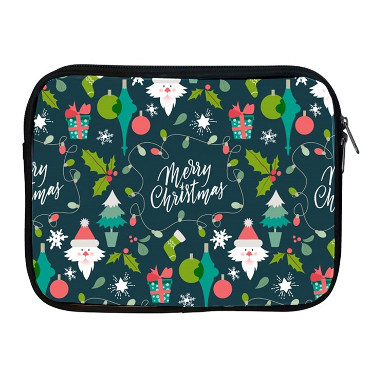 Funny Christmas Pattern Background Apple iPad 2/3/4 Zipper Cases