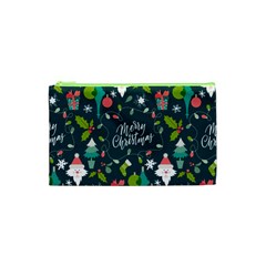 Funny Christmas Pattern Background Cosmetic Bag (xs) by Vaneshart