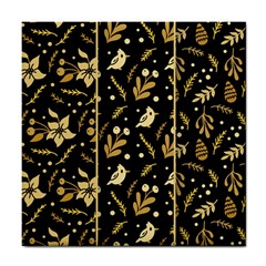 Golden Christmas Pattern Collection Tile Coaster by Vaneshart