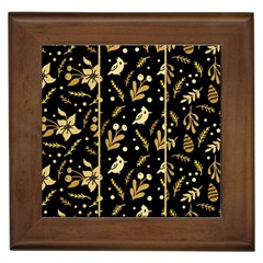 Golden Christmas Pattern Collection Framed Tile by Vaneshart