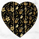 Golden Christmas Pattern Collection Jigsaw Puzzle (Heart) Front