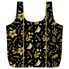 Golden Christmas Pattern Collection Full Print Recycle Bag (xl) by Vaneshart