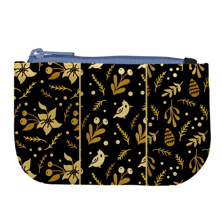 Golden Christmas Pattern Collection Large Coin Purse