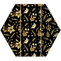 Golden Christmas Pattern Collection Wooden Puzzle Hexagon by Vaneshart