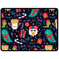 Colorful Funny Christmas Pattern Fleece Blanket (large)  by Vaneshart