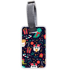 Colorful Funny Christmas Pattern Luggage Tag (one Side) by Vaneshart