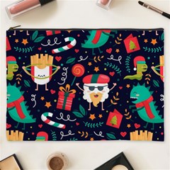 Colorful Funny Christmas Pattern Cosmetic Bag (xxxl) by Vaneshart