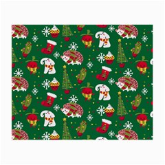 Colorful Funny Christmas Pattern Green Small Glasses Cloth by Vaneshart