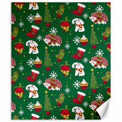 Colorful Funny Christmas Pattern Green Canvas 20  X 24  by Vaneshart