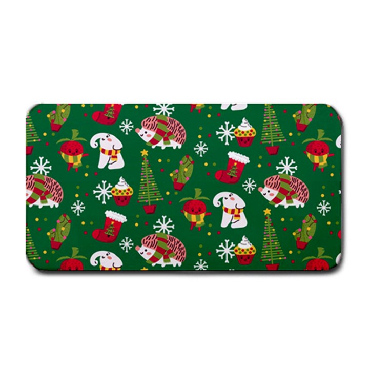 Colorful Funny Christmas Pattern Green Medium Bar Mats