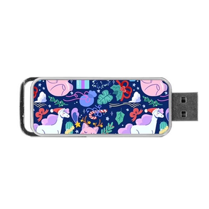 Colorful Funny Christmas Pattern Pig Animal Portable USB Flash (One Side)