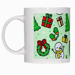 Colorful Funny Christmas Pattern Cartoon White Mugs by Vaneshart