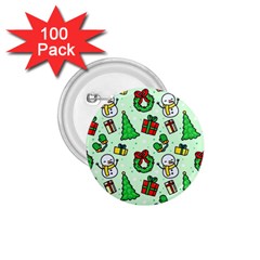 Colorful Funny Christmas Pattern Cartoon 1 75  Buttons (100 Pack)  by Vaneshart