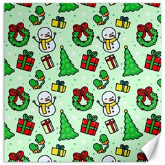 Colorful Funny Christmas Pattern Cartoon Canvas 20  X 20  by Vaneshart