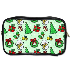 Colorful Funny Christmas Pattern Cartoon Toiletries Bag (one Side) by Vaneshart