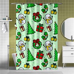 Colorful Funny Christmas Pattern Cartoon Shower Curtain 48  X 72  (small)  by Vaneshart