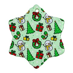 Colorful Funny Christmas Pattern Cartoon Snowflake Ornament (two Sides)